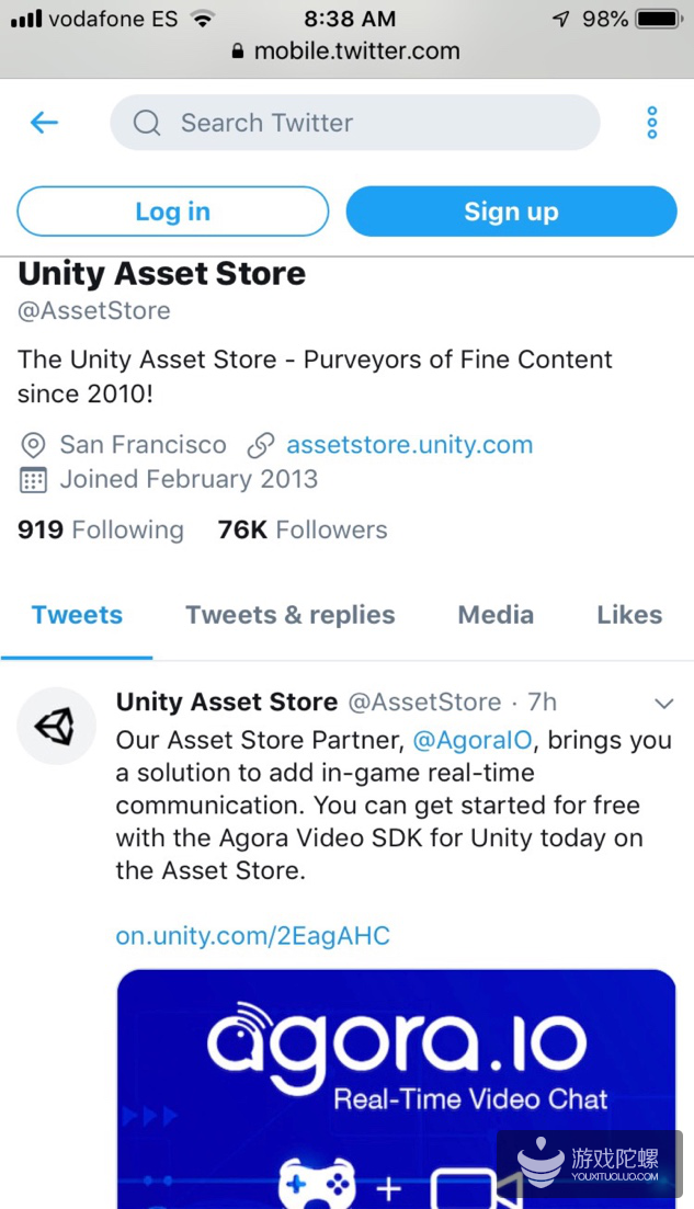 声网Agora登陆Unity资源商店 为游戏开发者提供实时音视频聊天服务